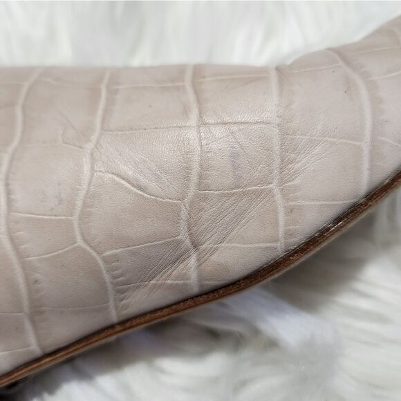 Arno Italian Pale Pink Croc Leather Mules Flat 7.5 - Picture 5 of 7